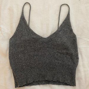 Brandy Melville dark gray knit tank top